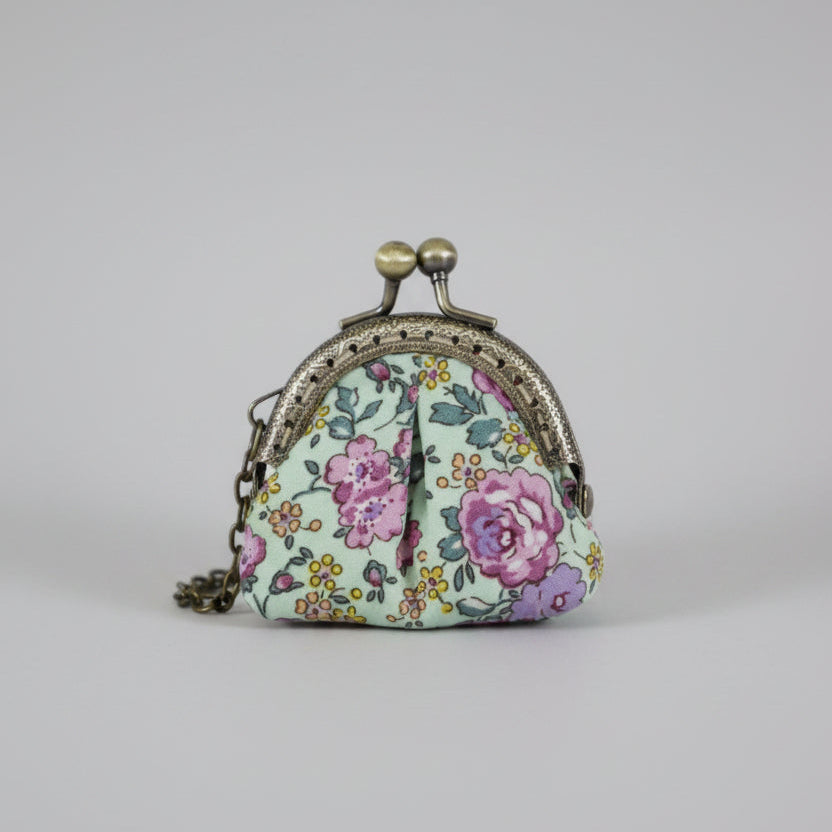 Handmade Floral Fabric Keychain Mini Purse