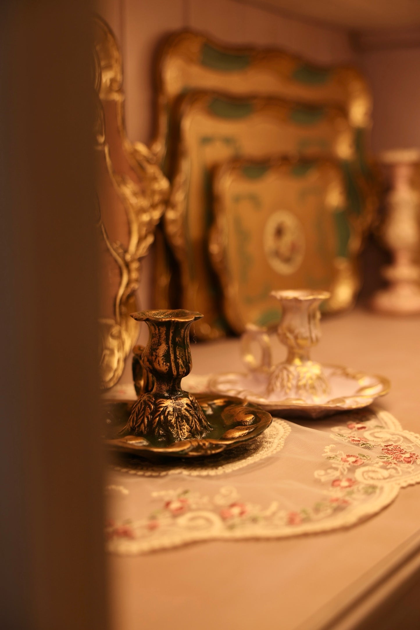 Hand painted candlestick