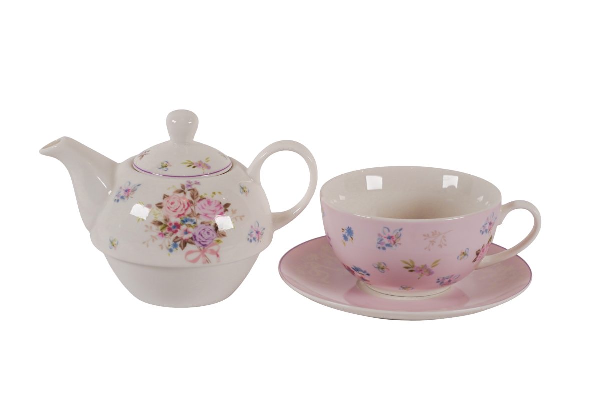 Porcelain tea set for one Flora 400 ml Isabelle Rose