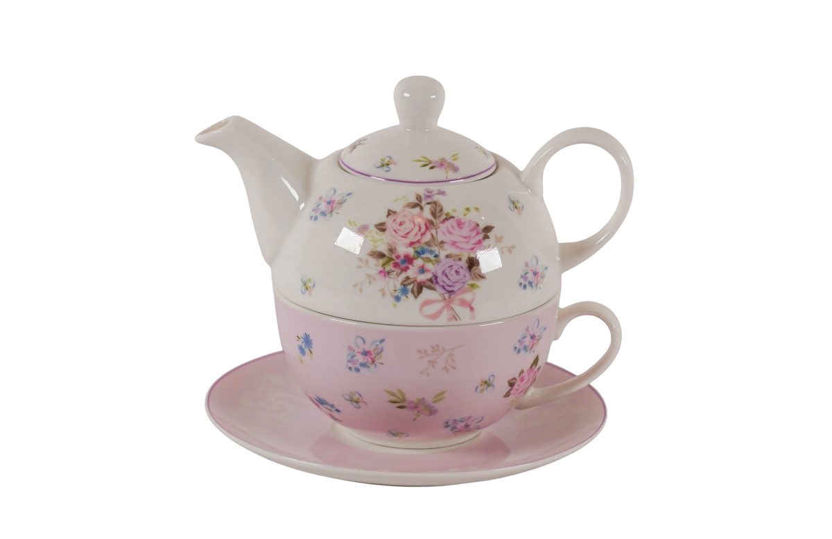 Porcelain tea set for one Flora 400 ml Isabelle Rose