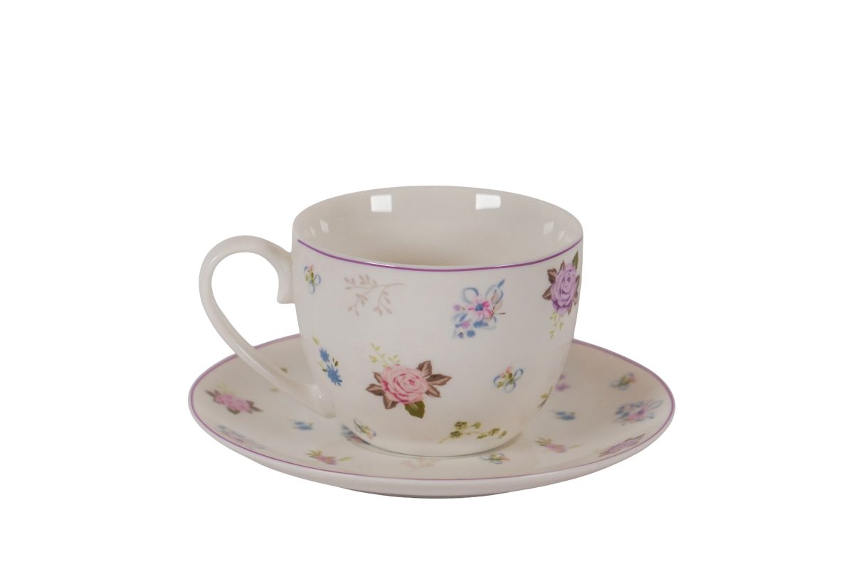 Porcelain cup with saucer Flora 220 ml Isabelle Rose