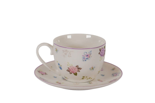 Porcelain cup with saucer Flora 220 ml Isabelle Rose