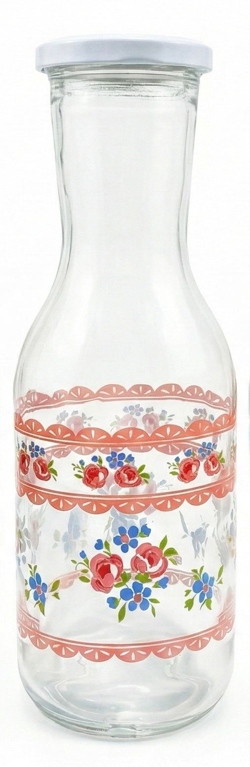 Pink Water Floral Bottle