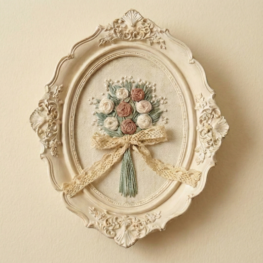 Hand embroidered Plasterboard  panel