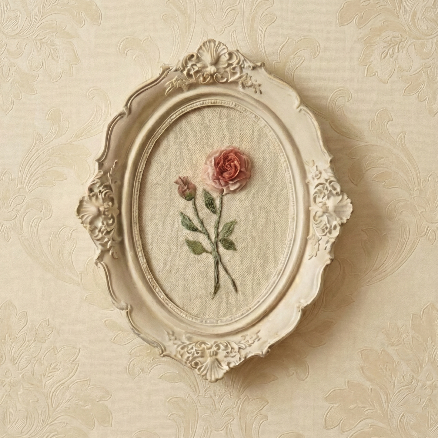 Hand embroidered Plasterboard  panel