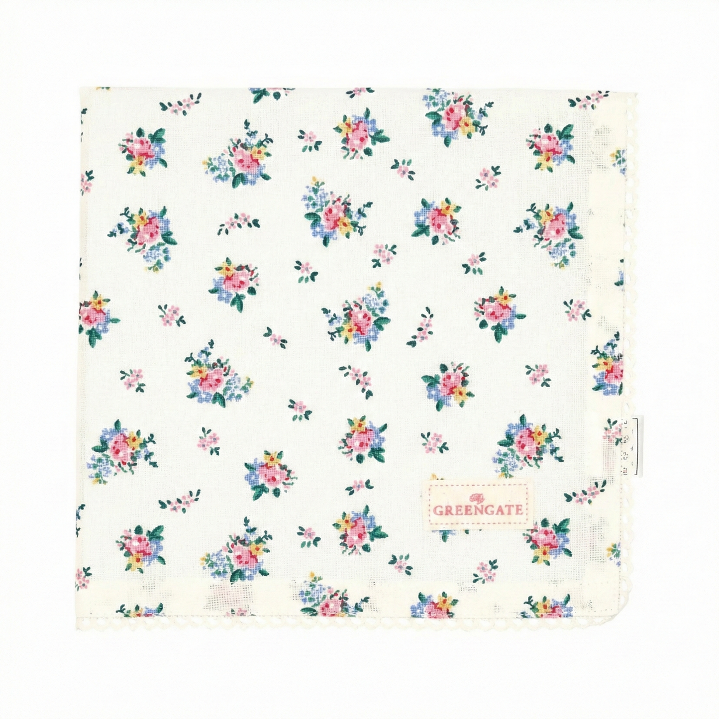 GreenGate Cloth Napkin with Lace Augusta White