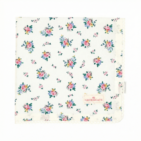 GreenGate Cloth Napkin with Lace Augusta White