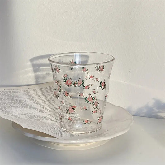 rose glass cup