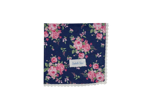 Napkin with lace Bella blue 40×40 cm Isabelle Rose
