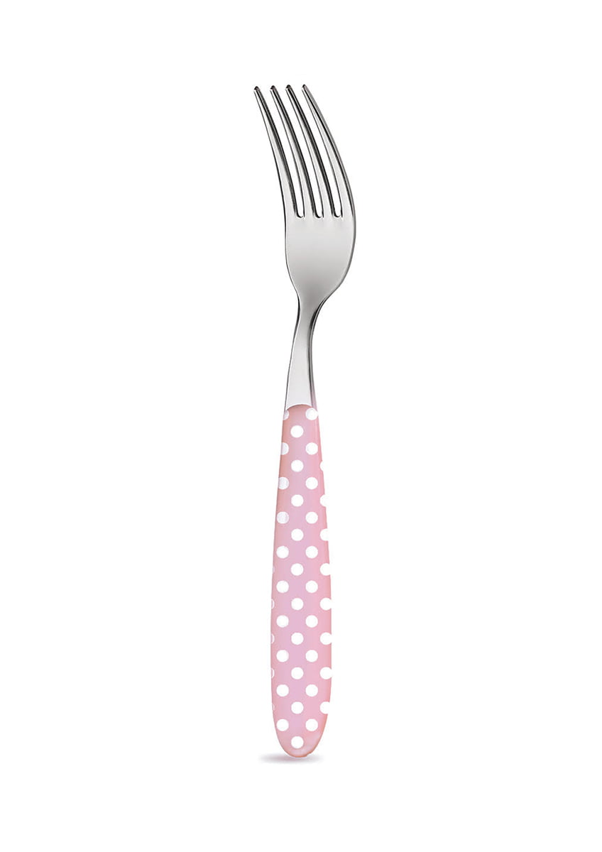 Fork pastel pink with dots 20 cm Isabelle Rose
