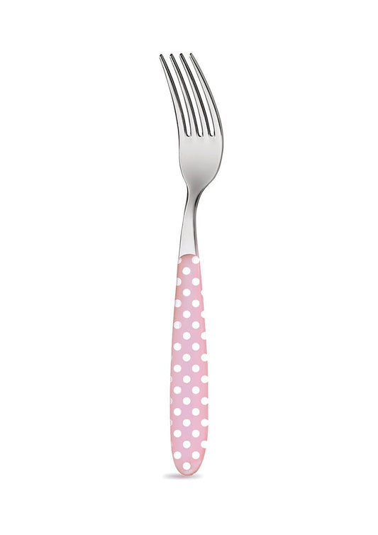 Fork pastel pink with dots 20 cm Isabelle Rose