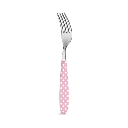 Fork pastel pink with dots 20 cm Isabelle Rose