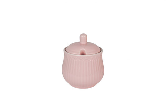 Porcelain sugar pot LOVE in pastel pink color 11 cm Isabelle Rose