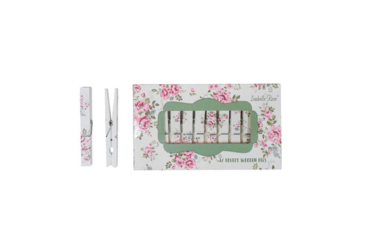 Wooden pegs set Lisa 12 pcs in box Isabelle Rose