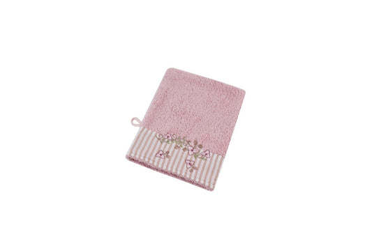Cotton bath glove Vintage pink 16×21 cm Isabelle Rose