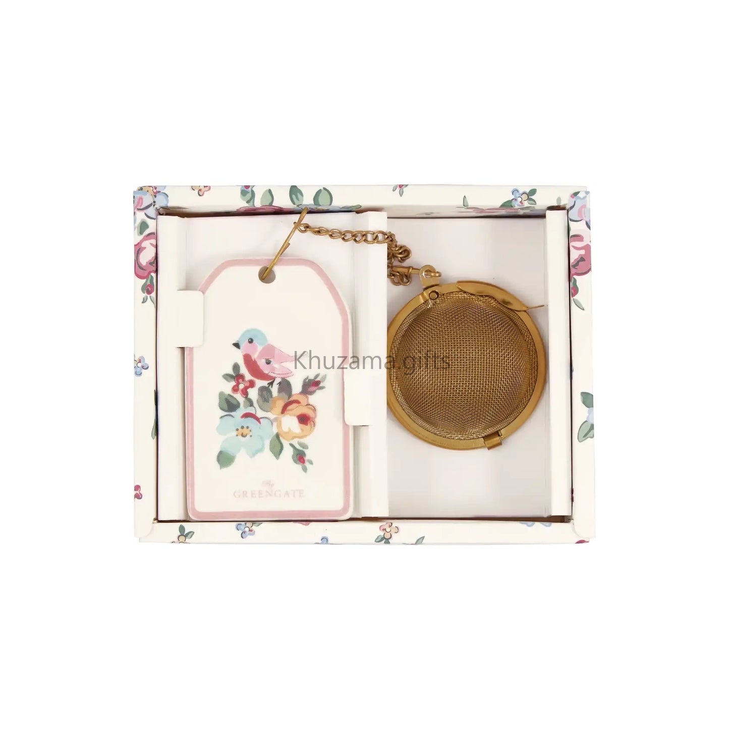 GreenGate Tea Infuser Madison White with Chain