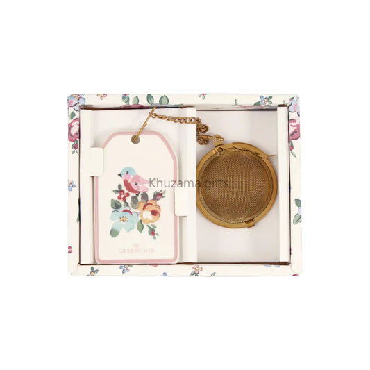 GreenGate Tea Infuser Madison White with Chain