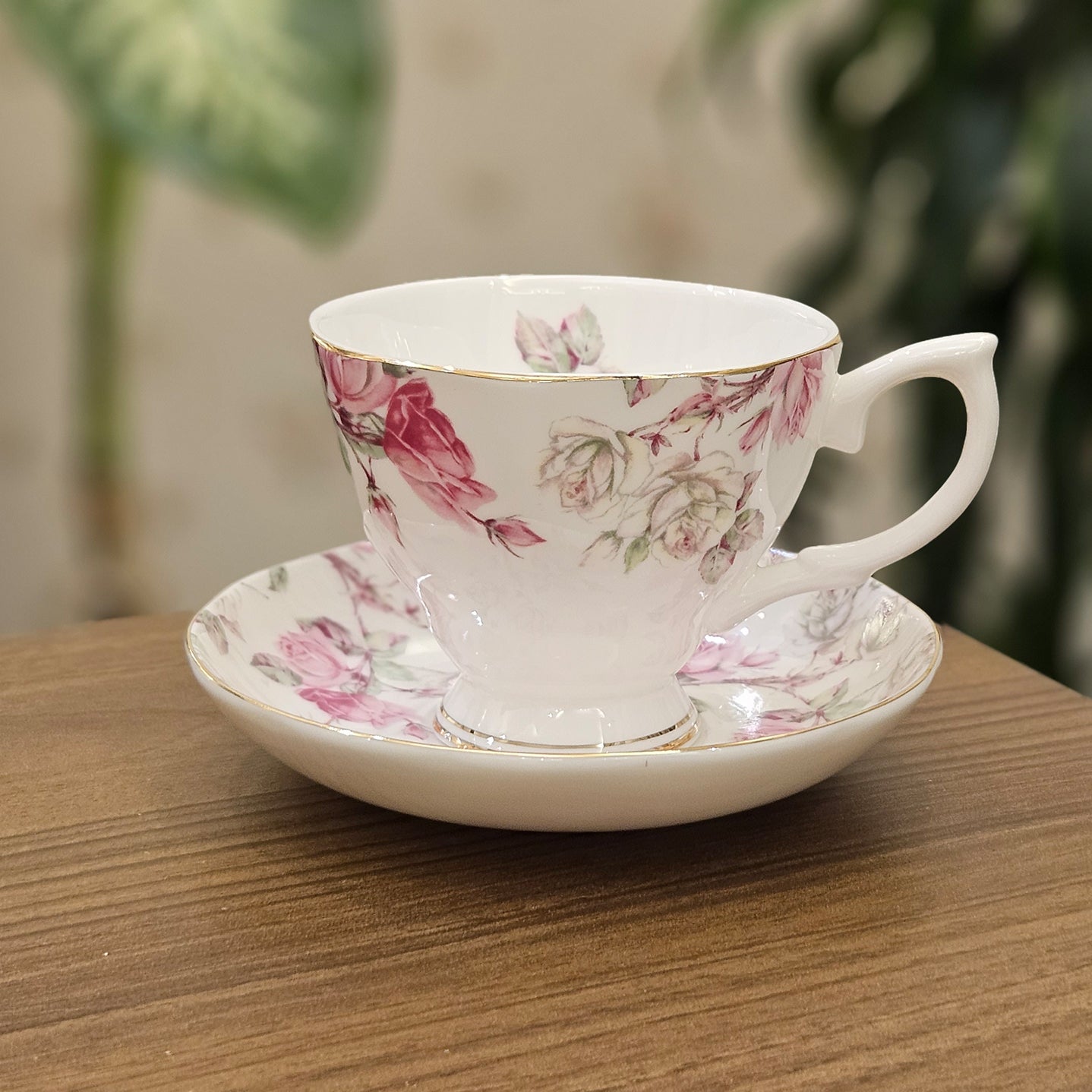 Cup with saucer | pink rose